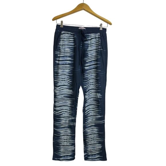 Johnny Was Pete Greta Pants Small Blue Elastic Waist Drawstring Lounge Cupro - Picture 1 of 11